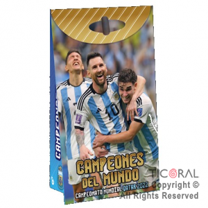 CAMPEONES DEL MUNDO BOLSA PAPEL CON CIERRE x 8